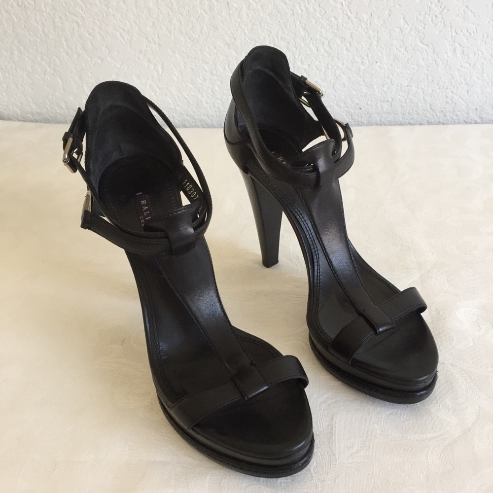 Ralph Lauren collection t strap platform sandals
